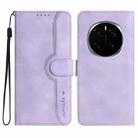 For Honor Magic7 Pro Heart Pattern Skin Feel Leather Phone Case(Purple) - 1