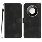 For Honor X60 / X9c Smart Heart Pattern Skin Feel Leather Phone Case(Black) - 1