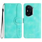 For Honor 400 Global 156.5mm Heart Pattern Skin Feel Leather Phone Case(Light Blue) - 1