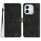 For Honor 400 Lite Global Heart Pattern Skin Feel Leather Phone Case(Black) - 1