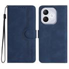 For Honor 400 Lite Global Heart Pattern Skin Feel Leather Phone Case(Royal Blue) - 1
