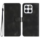 For Honor X8c 4G Heart Pattern Skin Feel Leather Phone Case(Black) - 1