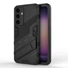 For Samsung Galaxy S23 FE 5G Punk Armor 2 in 1 PC + TPU Shockproof Phone Case with Invisible Holder(Black) - 1