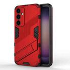 For Samsung Galaxy S23 FE 5G Punk Armor 2 in 1 PC + TPU Shockproof Phone Case with Invisible Holder(Red) - 1