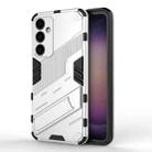 For Samsung Galaxy S23 FE 5G Punk Armor 2 in 1 PC + TPU Shockproof Phone Case with Invisible Holder(White) - 1