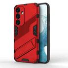 For Samsung Galaxy S24 5G Punk Armor 2 in 1 PC + TPU Shockproof Phone Case with Invisible Holder(Red) - 1