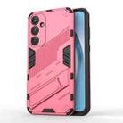 For Samsung Galaxy A55 5G Punk Armor 2 in 1 PC + TPU Shockproof Phone Case with Invisible Holder(Light Red) - 1