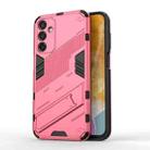 For Samsung Galaxy M15 5G Global Punk Armor 2 in 1 PC + TPU Shockproof Phone Case with Invisible Holder(Light Red) - 1