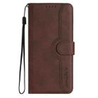 For iPhone 16 Pro Max Heart Pattern Skin Feel Leather Phone Case(Brown) - 2