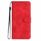 For iPhone 16 Heart Pattern Skin Feel Leather Phone Case(Red) - 2