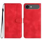 For iPhone 17 Air Heart Pattern Skin Feel Leather Phone Case(Red) - 1