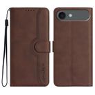For iPhone 17 Air Heart Pattern Skin Feel Leather Phone Case(Brown) - 1