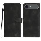 For iPhone 17 Air Heart Pattern Skin Feel Leather Phone Case(Black) - 1
