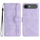 For iPhone 17 Air Heart Pattern Skin Feel Leather Phone Case(Purple) - 1