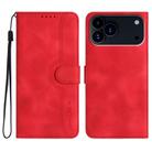 For iPhone 17 Pro Max Heart Pattern Skin Feel Leather Phone Case(Red) - 1