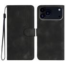 For iPhone 17 Pro Max Heart Pattern Skin Feel Leather Phone Case(Black) - 1