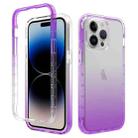 For iPhone 15 Pro Max Shockproof Clear Gradient PC + TPU Phone Case(Purple) - 1