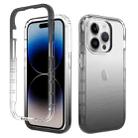 For iPhone 15 Pro Shockproof Clear Gradient PC + TPU Phone Case(Black) - 1