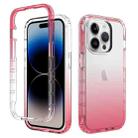 For iPhone 15 Pro Shockproof Clear Gradient PC + TPU Phone Case(Red) - 1