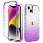 For iPhone 15 Plus Shockproof Clear Gradient PC + TPU Phone Case(Purple) - 1