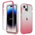 For iPhone 15 Shockproof Clear Gradient PC + TPU Phone Case(Red) - 1