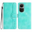 For OPPO Reno10 5G / Reno10 Pro 5G Global Heart Pattern Skin Feel Leather Phone Case(Light Blue) - 1