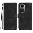 For OPPO Reno10 5G / Reno10 Pro 5G Global Heart Pattern Skin Feel Leather Phone Case(Black) - 1