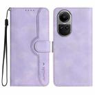 For OPPO Reno10 5G / Reno10 Pro 5G Global Heart Pattern Skin Feel Leather Phone Case(Purple) - 1