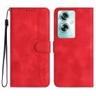 For OPPO A79 Heart Pattern Skin Feel Leather Phone Case(Red) - 1