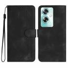 For OPPO A79 Heart Pattern Skin Feel Leather Phone Case(Black) - 1