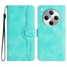 For OPPO Find X8 Heart Pattern Skin Feel Leather Phone Case(Light Blue) - 1