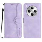 For OPPO Find X8 Heart Pattern Skin Feel Leather Phone Case(Purple) - 1