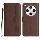 For OPPO Find X8 Pro Heart Pattern Skin Feel Leather Phone Case(Brown) - 1
