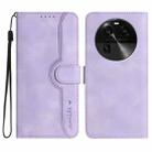 For OPPO Find X6 Heart Pattern Skin Feel Leather Phone Case(Purple) - 1