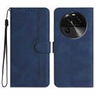 For OPPO Find X6 Heart Pattern Skin Feel Leather Phone Case(Royal Blue) - 1