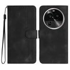 For OPPO Find X6 Pro Heart Pattern Skin Feel Leather Phone Case(Black) - 1