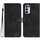 For OPPO Reno5 4G / 5G / Find X3 Lite Heart Pattern Skin Feel Leather Phone Case(Black) - 1
