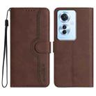 For OPPO Reno11 F / F25 Pro Heart Pattern Skin Feel Leather Phone Case(Brown) - 1