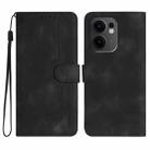 For OPPO Reno13 F 4G / 5G Heart Pattern Skin Feel Leather Phone Case(Black) - 1