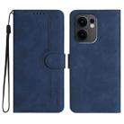 For OPPO Reno13 F 4G / 5G Heart Pattern Skin Feel Leather Phone Case(Royal Blue) - 1