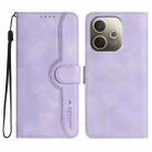 For OPPO A5 Pro 5G Heart Pattern Skin Feel Leather Phone Case(Purple) - 1