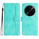 For OPPO Find X8 Ultra Heart Pattern Skin Feel Leather Phone Case(Light Blue) - 1