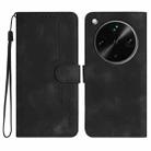 For OPPO Find X8 Ultra Heart Pattern Skin Feel Leather Phone Case(Black) - 1
