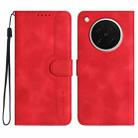 For OPPO Find X8s Heart Pattern Skin Feel Leather Phone Case(Red) - 1