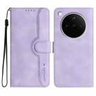 For OPPO Find X8s+ Heart Pattern Skin Feel Leather Phone Case(Purple) - 1