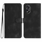For OPPO A38 /  A18 Heart Pattern Skin Feel Leather Phone Case(Black) - 1