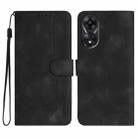 For OPPO A78 5G / A1x Heart Pattern Skin Feel Leather Phone Case(Black) - 1