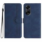 For OPPO A98 5G Heart Pattern Skin Feel Leather Phone Case(Royal Blue) - 1