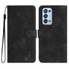 For OPPO Reno6 Pro+ 5G Heart Pattern Skin Feel Leather Phone Case(Black) - 1