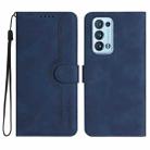 For OPPO Reno6 Pro+ 5G Heart Pattern Skin Feel Leather Phone Case(Royal Blue) - 1